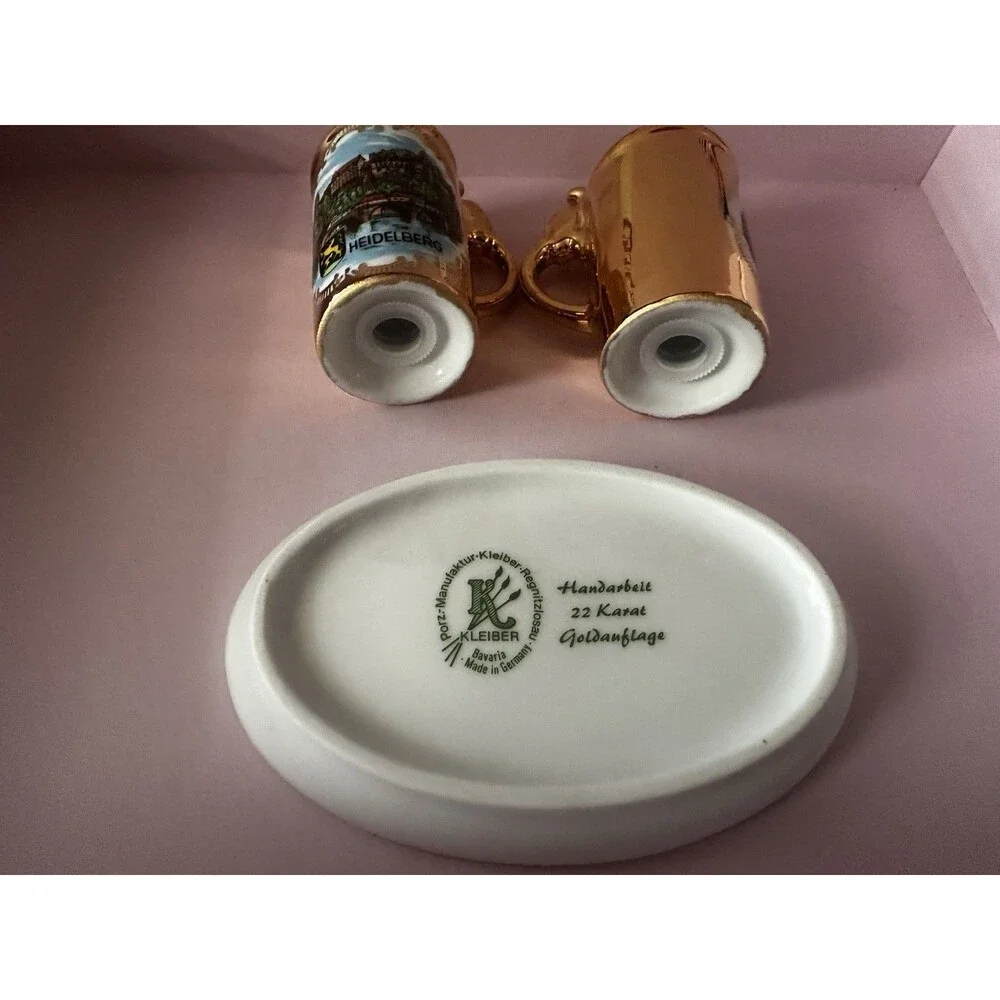 Vintage Germany 2.” Beer Stein Salt and Pepper Shakers Kleiber Handarbeit Lover